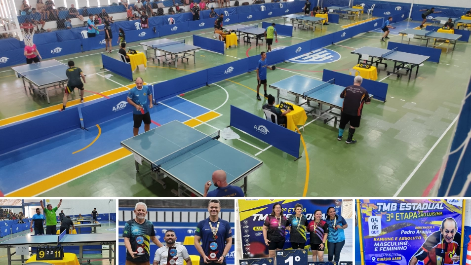 AABB São Luís se destaca na 3ª Etapa do Estadual de Tênis de Mesa e homenageia o ícone Pedro Araújo