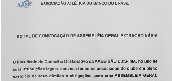 Edital de Convocação de Assembleia Geral Extraordinária