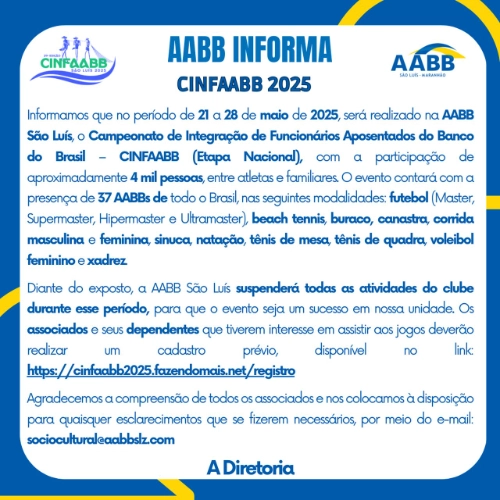 AABB Informa: CINFAABB 2025
