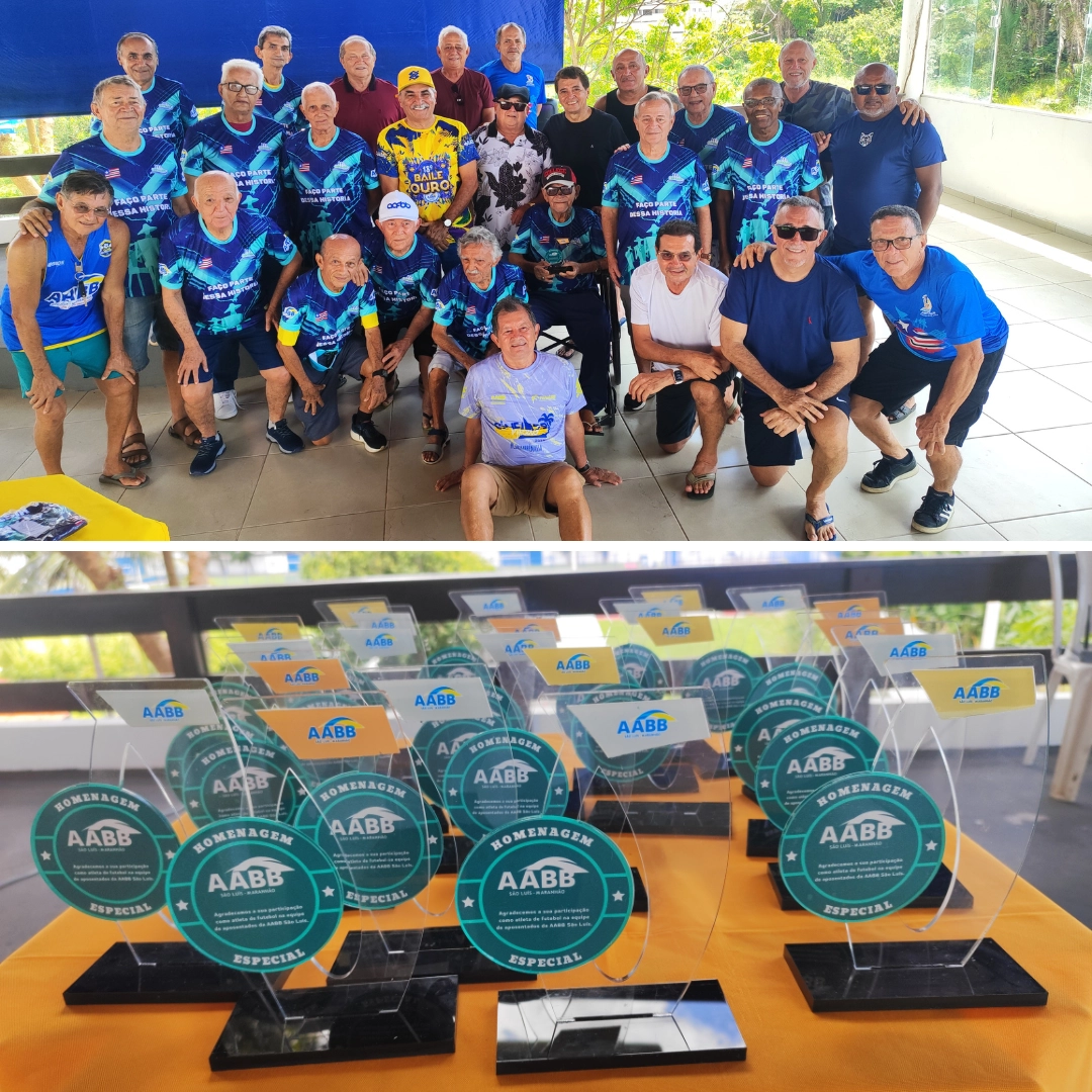 AABB São Luís homenageia atletas das equipes de futebol de aposentados nas CINFAABB e JINFABB