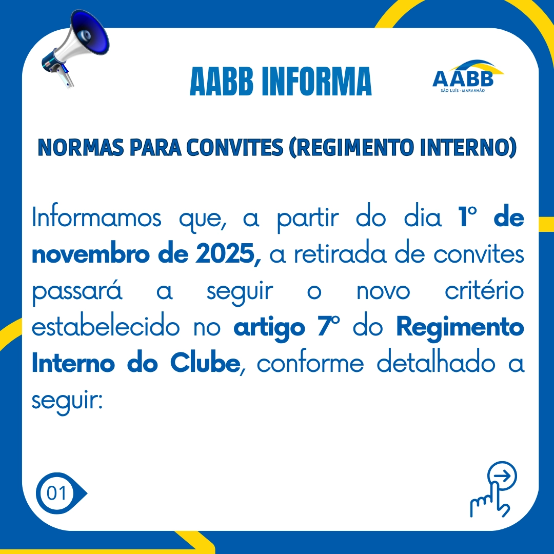 AABB Informa: normas para convites (regimento interno)