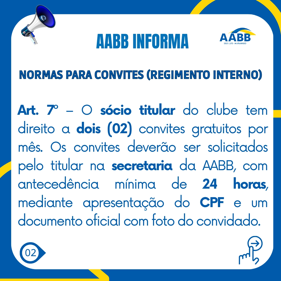 AABB Informa: normas para convites (regimento interno)