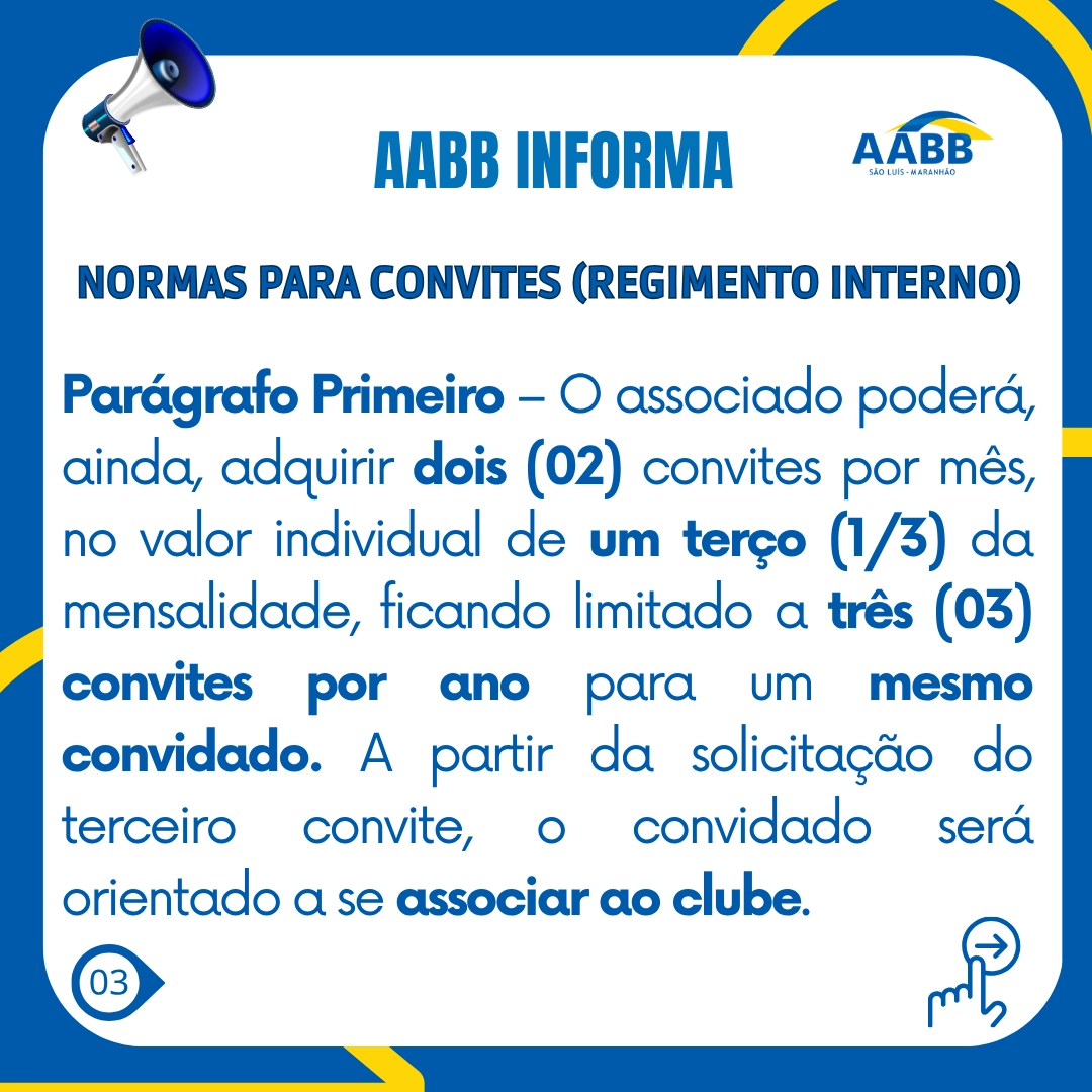 AABB Informa: normas para convites (regimento interno)
