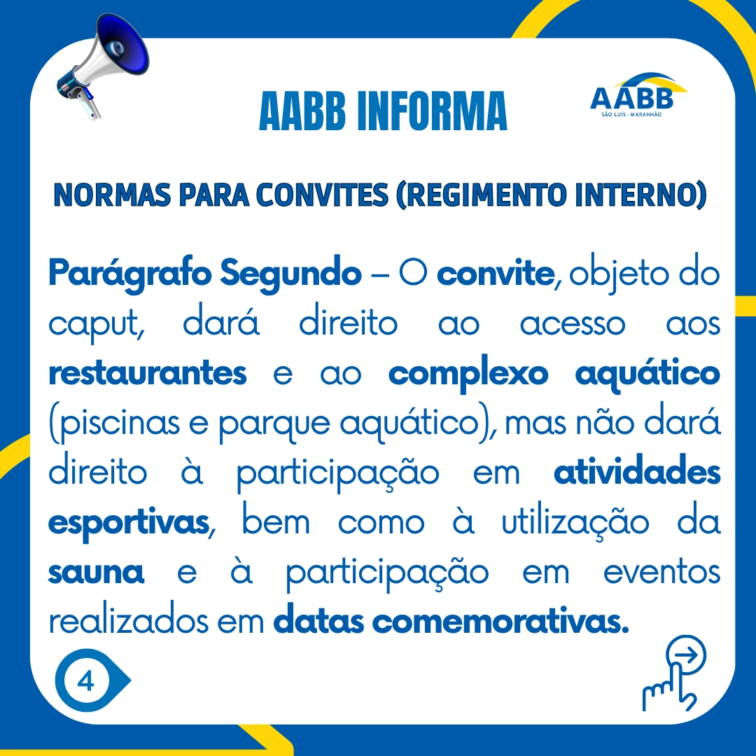 AABB Informa: normas para convites (regimento interno)