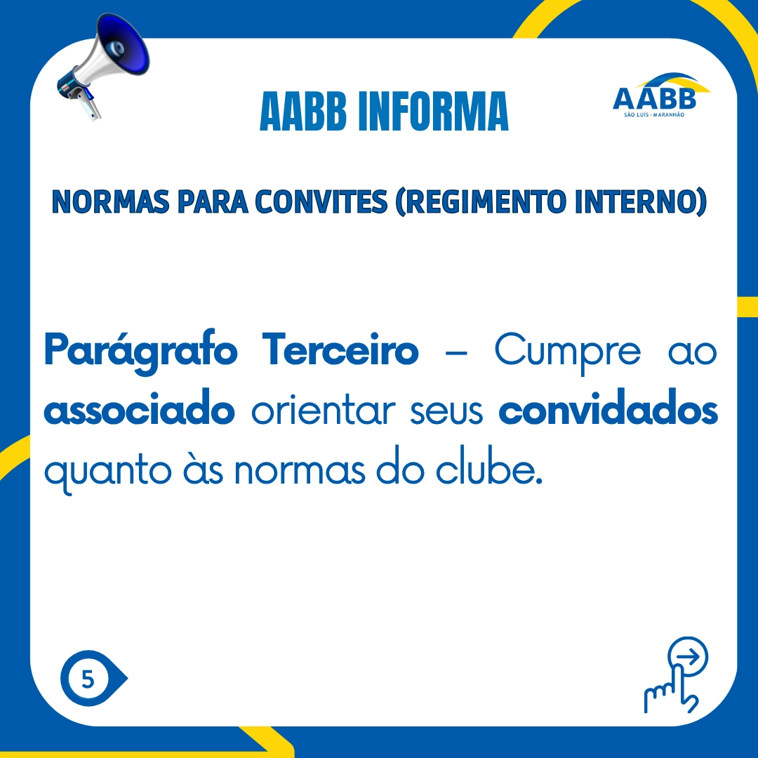 AABB Informa: normas para convites (regimento interno)