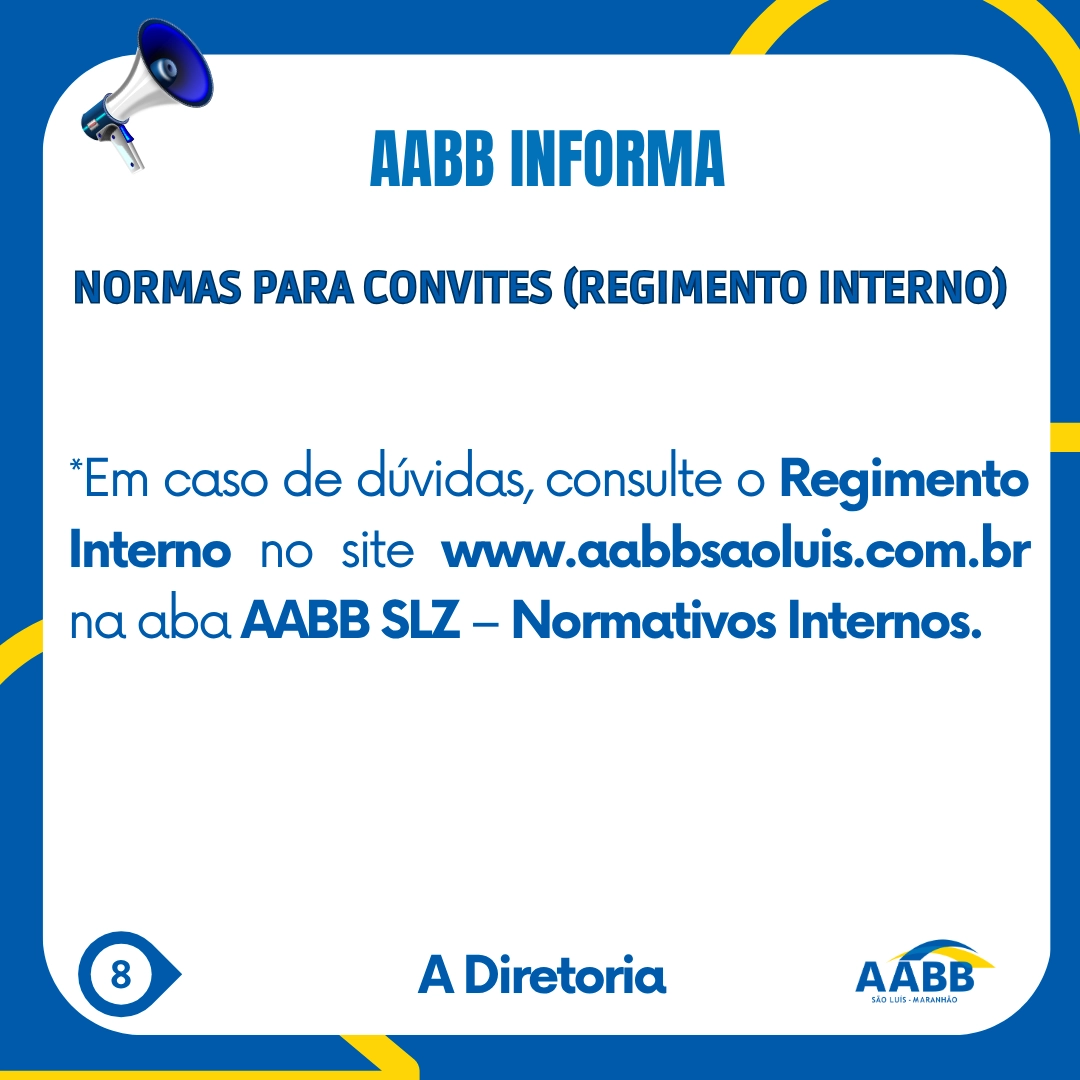 AABB Informa: normas para convites (regimento interno)